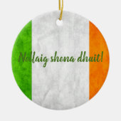 Ierse vlag Nollaig shona dhuit! Keramisch Ornament (Voorkant)