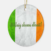 Ierse vlag Nollaig shona dhuit! Keramisch Ornament (Links)