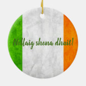 Ierse vlag Nollaig shona dhuit! Keramisch Ornament (Achterkant)