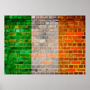 Ierse vlag op een muur poster