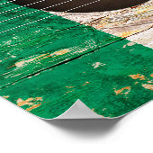 Ierse vlag op oude akoestische gitaar poster (Hoek)