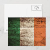 Ierse vlag op oude houten korrels briefkaart (Voorkant / Achterkant)