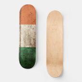 Ierse vlag op oude houten korrels persoonlijk skateboard (Voorkant)
