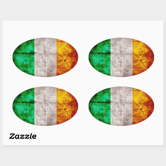 Ierse vlag ovale sticker (Vel)