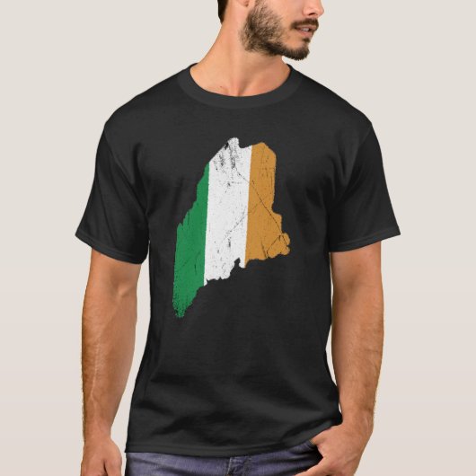 Ierse vlag over Maine T-shirt (Voorkant)