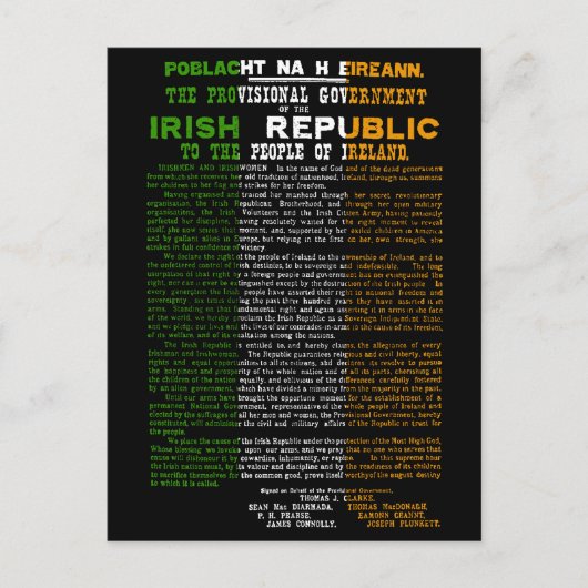 Ierse vlag Paasopstand 1916 Proclamatie Feestdagenkaart (Voorkant)
