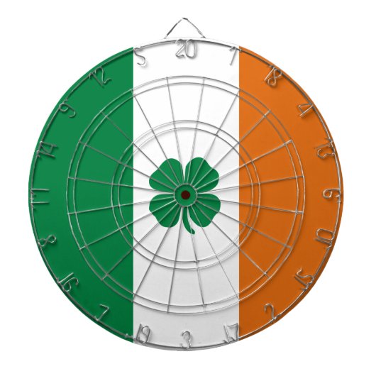 Ierse vlag Patriottic Ireland vlag Four Leaf Clove Dartbord (Voorkant)