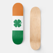 Ierse vlag Patriottic Ireland vlag Four Leaf Clove Persoonlijk Skateboard (Voorkant)