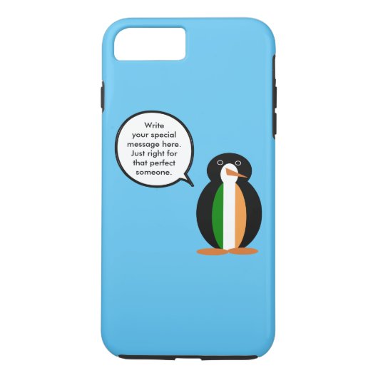 Ierse Vlag Pratende Mevrouw Pinguïn Gepersonalisee Case-Mate iPhone Case (Achterkant)
