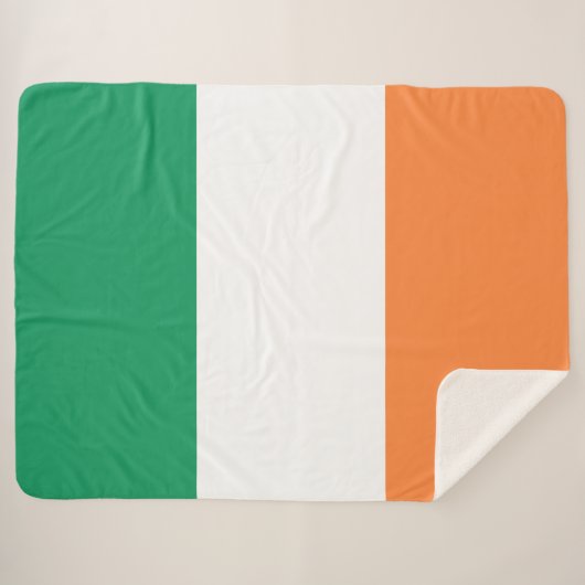 Ierse vlag (Republiek Ierland) (ROI) (Eire) Sherpa Deken (Voorkant (horizontaal))