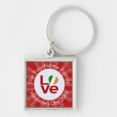 Ierse vlag Rode letter LIEFDE Wit Rood gepersonali Sleutelhanger (Voorkant)