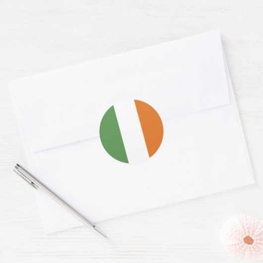 Ierse vlag ronde sticker (Envelop)