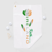 Ierse Vlag Roos Gepersonaliseerd Golfhanddoek (Insitu)
