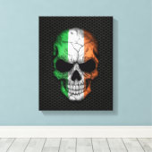 Ierse Vlag Schedel op Staal Mesh Graphic Canvas Afdruk (Insitu (Houten vloer))