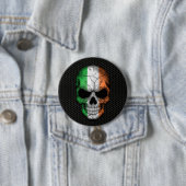 Ierse vlag schedel op staal ronde button 7,6 cm (In situ)