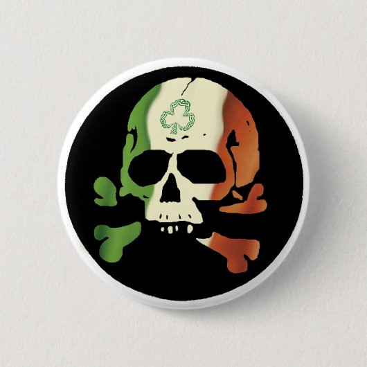 Ierse vlag schedel ronde button 5,7 cm (Voorkant)