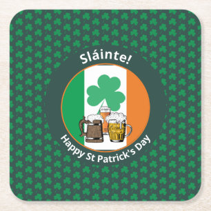 Ierse vlag Shamrock Beers St Patricks Day Kartonnen Onderzetters
