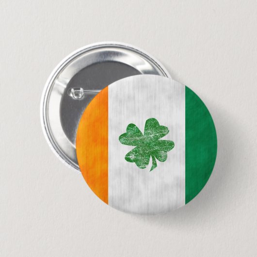Ierse vlag Shamrock Button (Voorkant /achterkant)