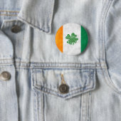 Ierse vlag Shamrock Button (In situ)