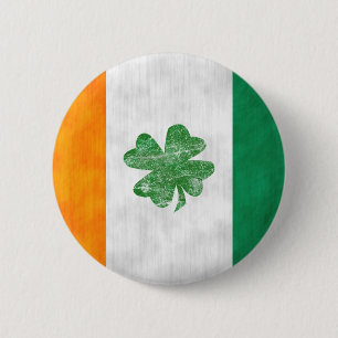 Ierse vlag Shamrock Button