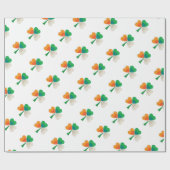 Ierse vlag Shamrock Cadeaupapier (Vlak)