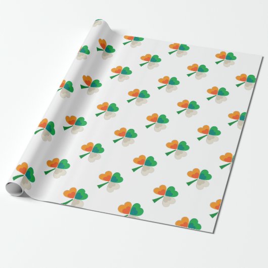 Ierse vlag Shamrock Cadeaupapier (Uitgerold)