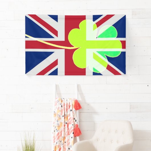 Ierse vlag Shamrock Clover St. Patrick Spandoek (Insitu)