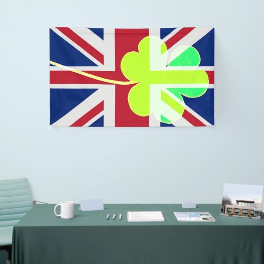Ierse vlag Shamrock Clover St. Patrick Spandoek (Beurs)