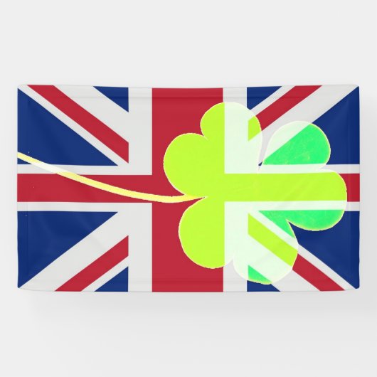 Ierse vlag Shamrock Clover St. Patrick Spandoek (Horizontaal)