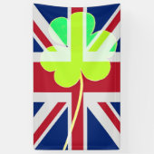 Ierse vlag Shamrock Clover St. Patrick Spandoek (Verticaal)