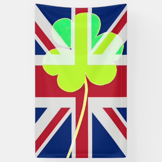 Ierse vlag Shamrock Clover St. Patrick Spandoek (Verticaal)