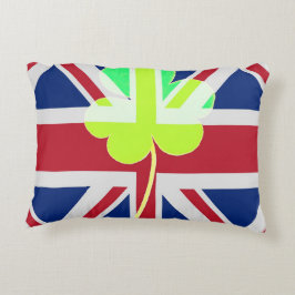 Ierse vlag Shamrock Clover St. Patrick UK Accent Kussen