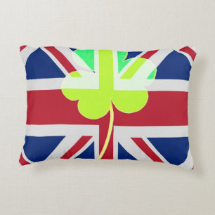 Ierse vlag Shamrock Clover St. Patrick UK Accent Kussen