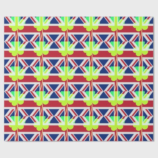 Ierse vlag Shamrock Clover St. Patrick UK Cadeaupapier (Vlak)