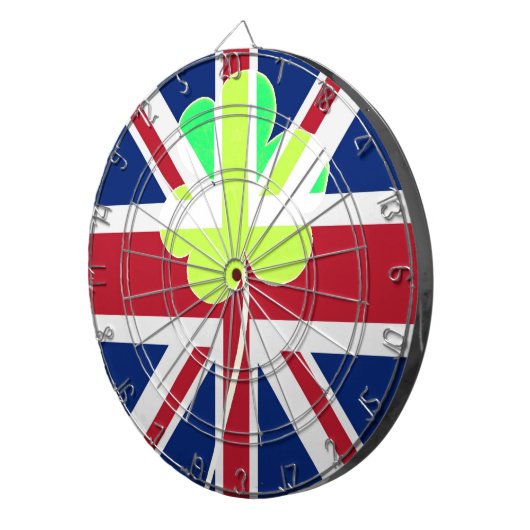 Ierse vlag Shamrock Clover St. Patrick UK Dartbord (Voorkant Rechts)