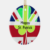 Ierse vlag Shamrock Clover St. Patrick UK Keramisch Ornament (Rechts)