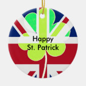 Ierse vlag Shamrock Clover St. Patrick UK Keramisch Ornament (Voorkant)