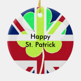 Ierse vlag Shamrock Clover St. Patrick UK Keramisch Ornament