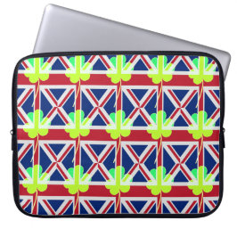 Ierse vlag Shamrock Clover St. Patrick UK Laptop Sleeve