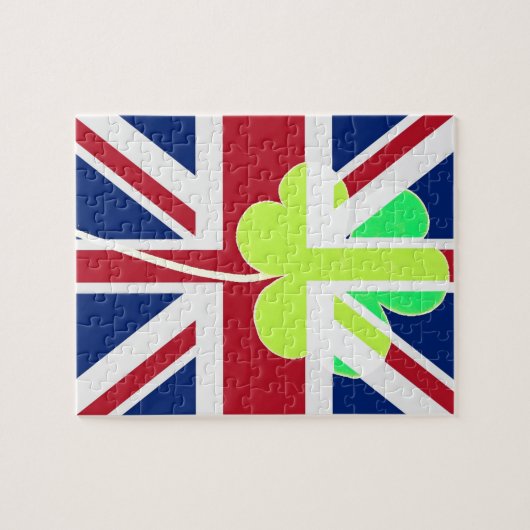 Ierse vlag Shamrock Clover St. Patrick UK Legpuzzel (Horizontaal)