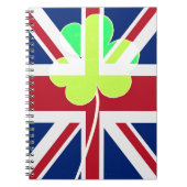 Ierse vlag Shamrock Clover St. Patrick UK Notitieboek (Voorkant)