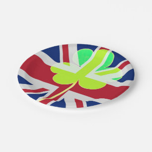 Ierse vlag Shamrock Clover St. Patrick UK Papieren Bordje