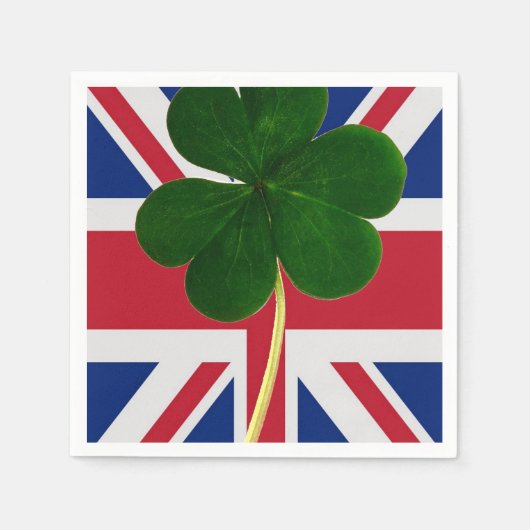 Ierse vlag Shamrock Clover St. Patrick UK Servet (Voorkant)