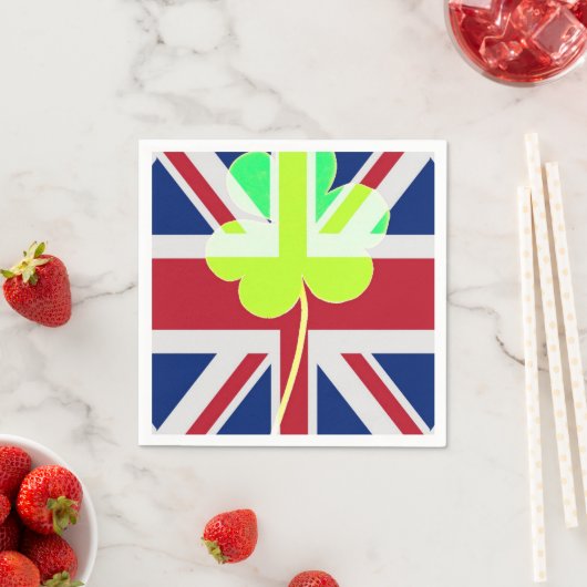Ierse vlag Shamrock Clover St. Patrick UK Servetten (Insitu)