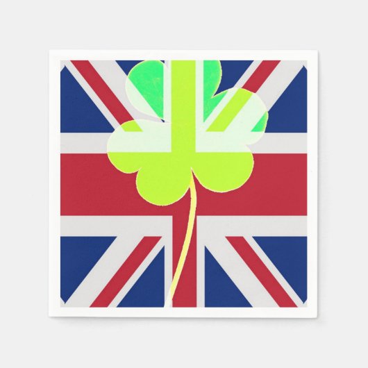 Ierse vlag Shamrock Clover St. Patrick UK Servetten (Voorkant)