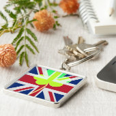 Ierse vlag Shamrock Clover St. Patrick UK Sleutelhanger (Zijkant)