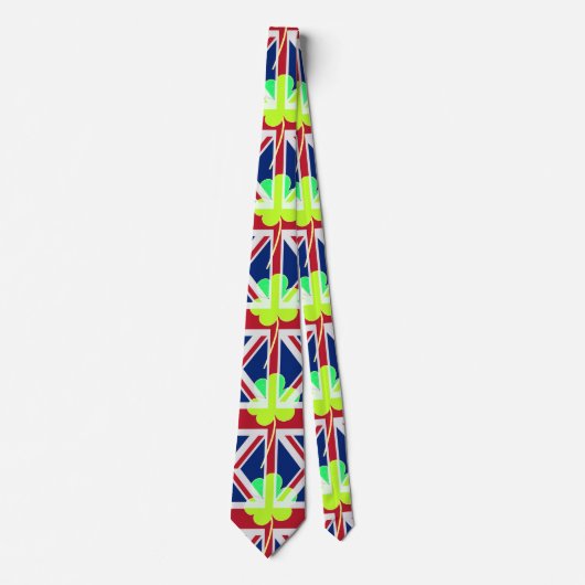 Ierse vlag Shamrock Clover St. Patrick UK Stropdas (Voorkant)