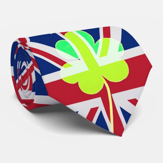Ierse vlag Shamrock Clover St. Patrick UK Stropdas (Opgerold)