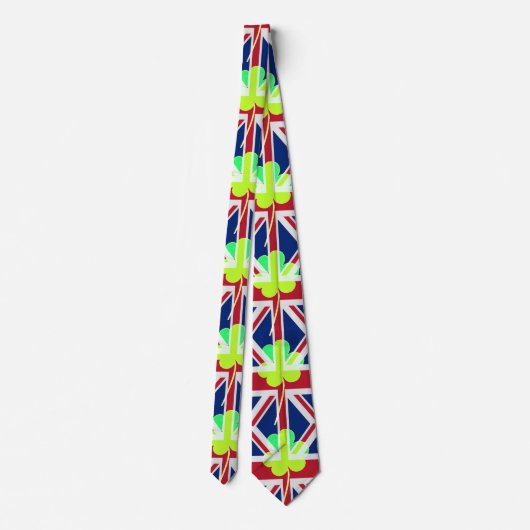 Ierse vlag Shamrock Clover St. Patrick UK Stropdas (Achterkant)