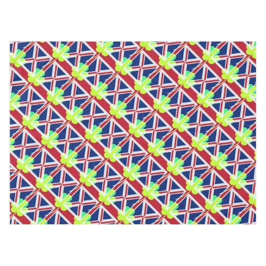 Ierse vlag Shamrock Clover St. Patrick UK Tafelkleed (Voorkant (Horizontaal))